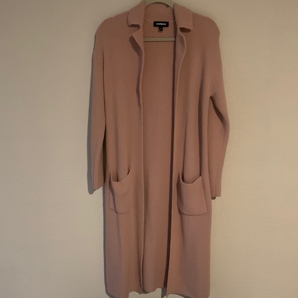 Express Cozy Notch Collar Duster Cardigan - Picture 2 of 6